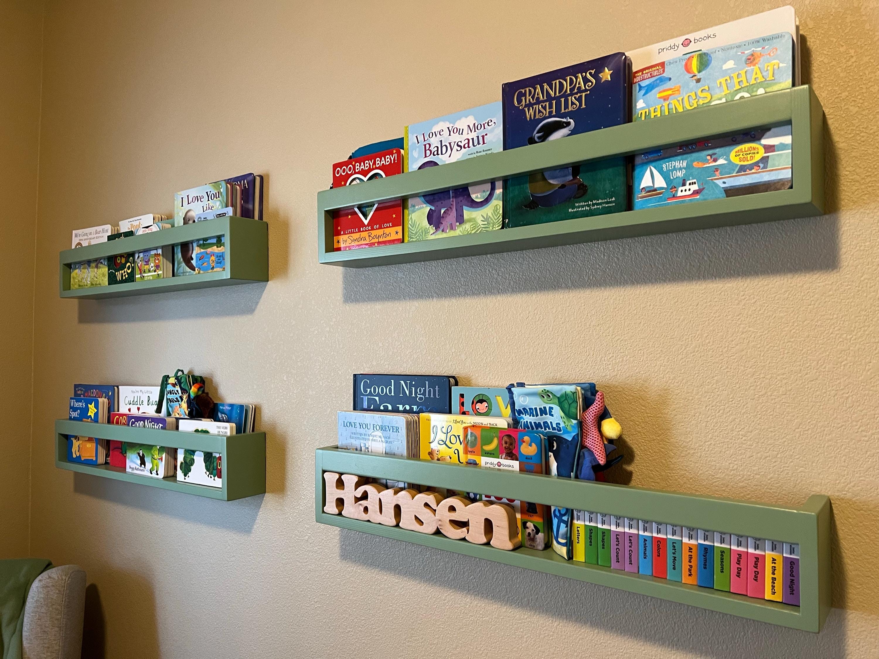 Children's bookshelf bookcase, Wall book shelf, Montessori bookshelf, Nursery bookshelf, Color bookshelves, Bücherregal