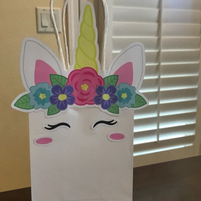 Printable Unicorn Party Favor Bags, Rainbow Unicorn Party, Unicorn ...