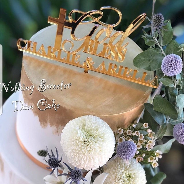 Custom Baptism Cake Topper Custom Name Baptism Etsy