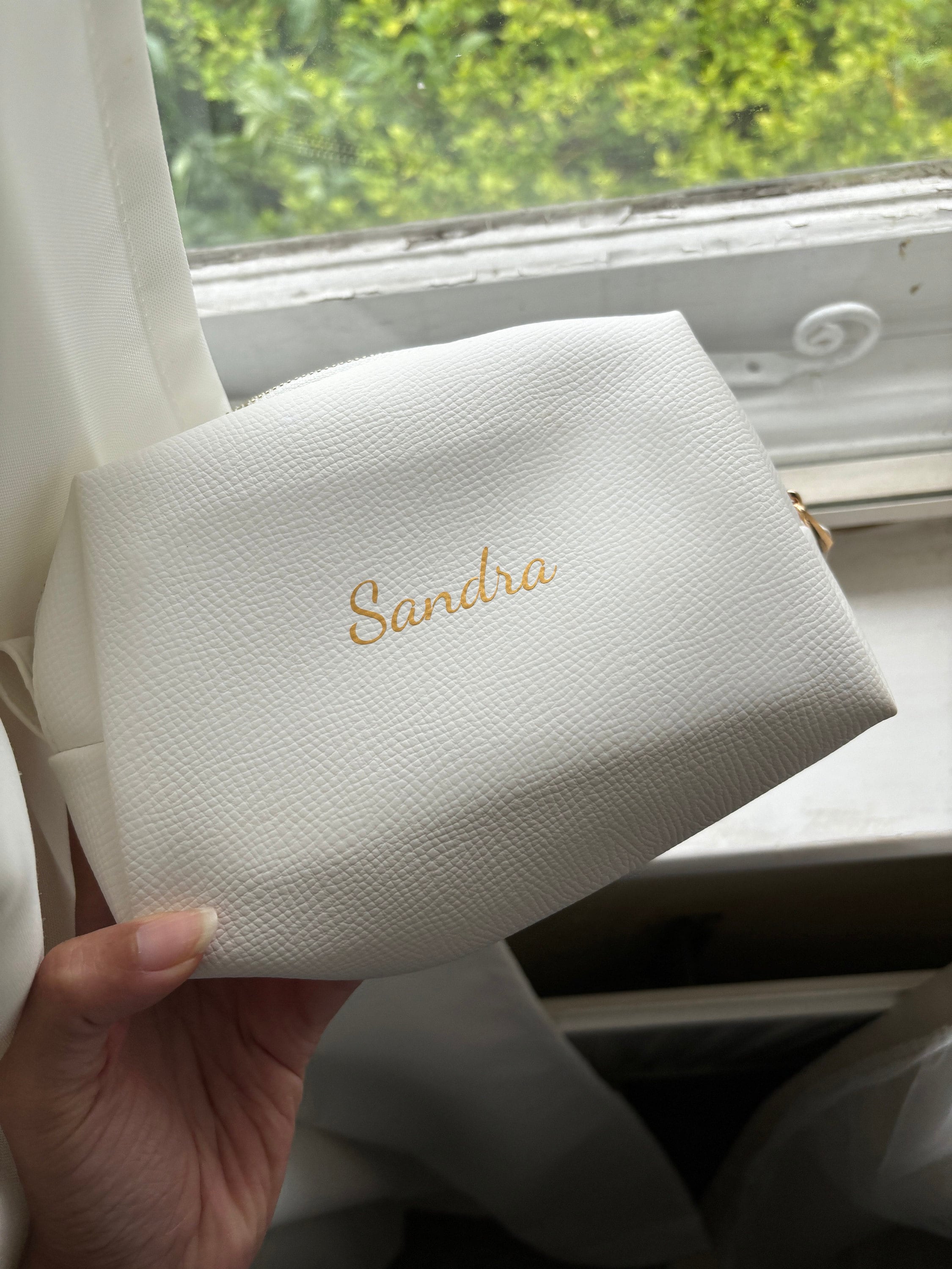 Damentasche personalisiert, Schminktasche mit Handgelenk, Monogrammtasche, Initialentasche, personalisierte Kulturtasche, Dopp Kit für Frauen, Kosmetik organizer