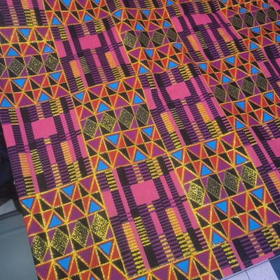 Colorful Kente African Print by the Yard, Ankara Print, African Fabric ...