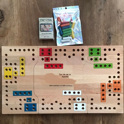 Jeu De Société Tac-Tik En Bois – Stratégie, Cartes, 2 à 6 Joueurs, Fabrication Française