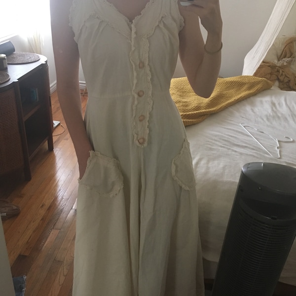 Hand dyed blush pink vintage maxi slip - s/m