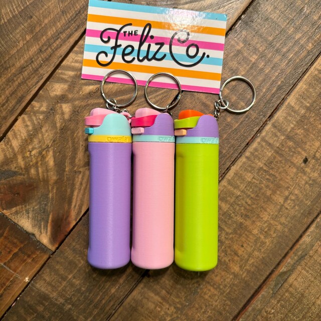 1:6 Scale Owala Inspired Mini Lip Balm Holder Keychain, Tumbler
