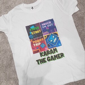 Geometry Dash SUB ZERO T-shirt Girls Boys Tee Personalised Free age 5-15