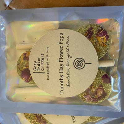 Timothy Hay Flower Pops Oat Free Rabbit Treat / Hamster / Guinea Pig ...