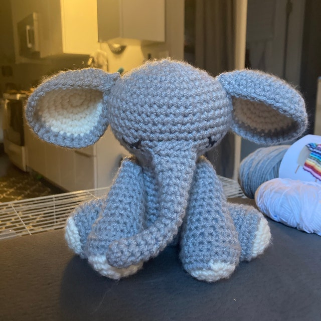 Handmade Customizable Crochet Elephant, gift, photo prop, decoration,  stuffed animal – Simply Yarn Co.