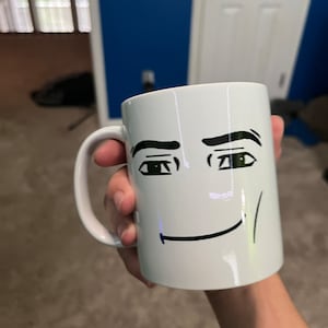Roblox Man Face Mug 11oz Double Sided Ceramic Mug Gamer Roblox 