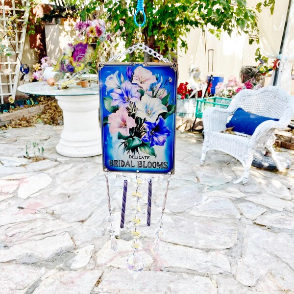 Vintage Botanical Plum Ceramic Ornament, Circular Design, 4 Circle