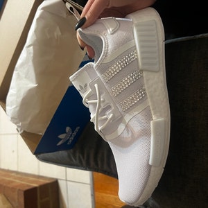 Swarovski Womens NMD R1 All White Sneakers Blinged Out With Authentic Clear  Swarovski Crystals Custom Bling Running Athletic Shoes - Etsy Israel