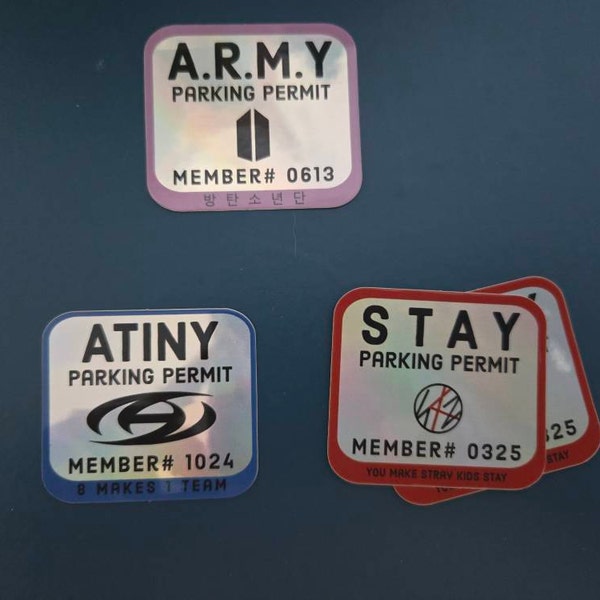 SKZ Parking Pass Sticker - Etsy