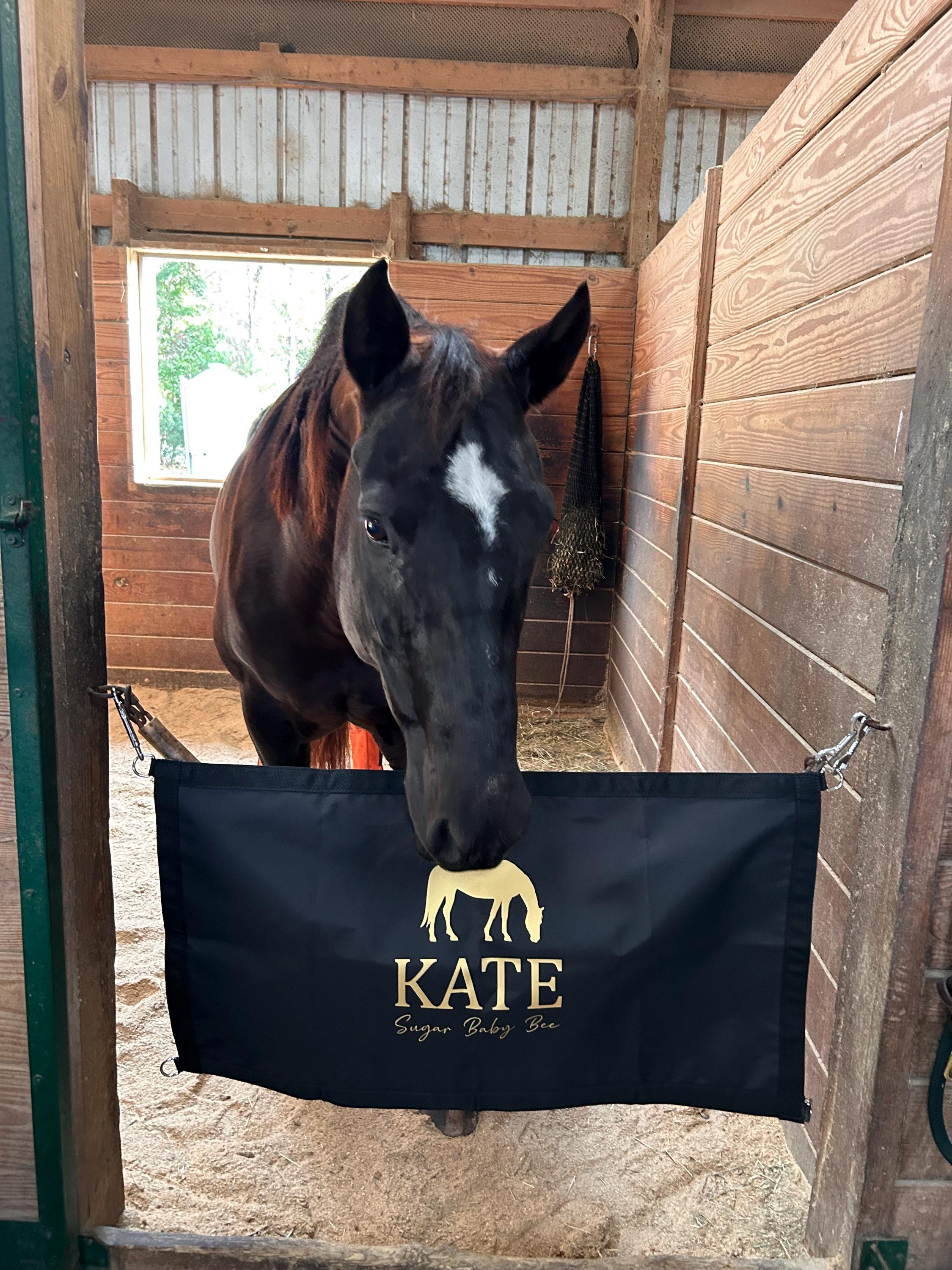 Custom Horse Stall Guard – 12x12 Vinyl Design, 41” D-Ring Width – Custom Equestrian Decor