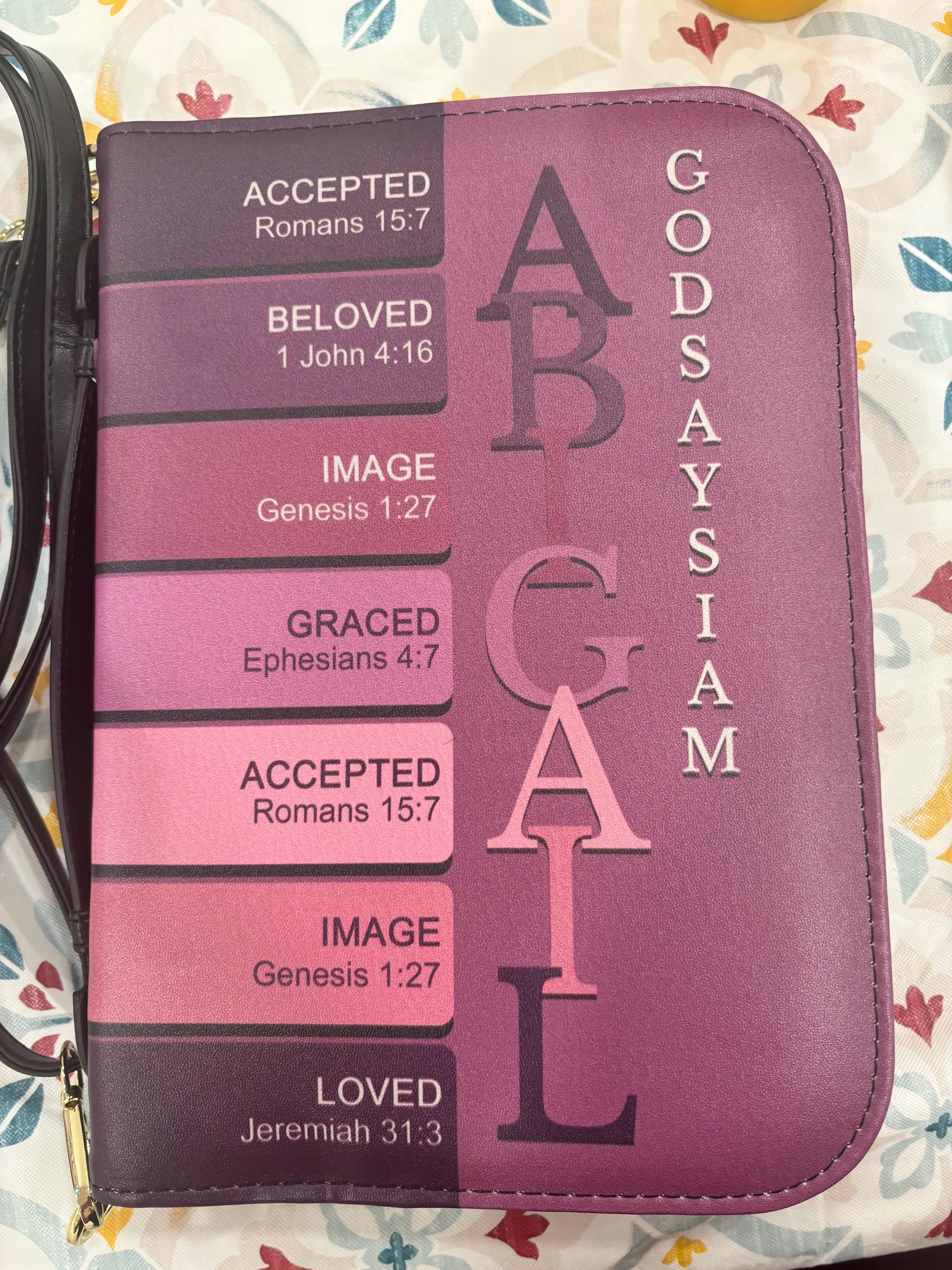 CHRISTIANARTBAG Bible Cover - Uncover the sacred meaning of your name - Personalized Bible Cover.