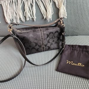 Mautto Black Leather Strap for LV Pochette, Alma, Eva Etc