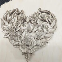 3D Floral Heart Mandala SVG Files, Wedding Panel, Files for Laser ...