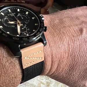 18mm 19mm 20mm 22mm Quick Release Leather Watch Strap Full Stitch Fit Rolex Omega Seiko Citizen - Grey Brown