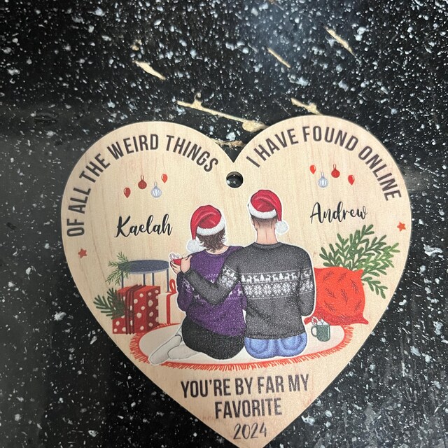 Personalized Couple Christmas Ornament 2025, Couple Xmas Gift, Of All The Weird Things I Have Found Online Ornament, Online Dating Ornament - Magic Exhalation