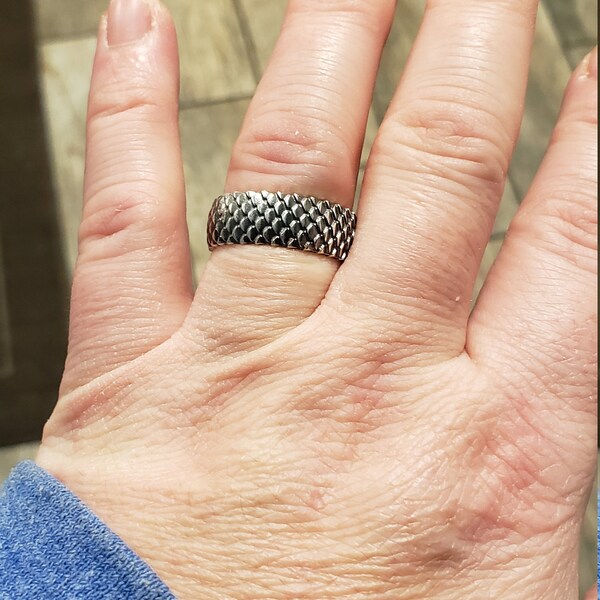 Fish Scales Ring, Unique Men's Band, Sterling Silver Band, Fischer Ring ...