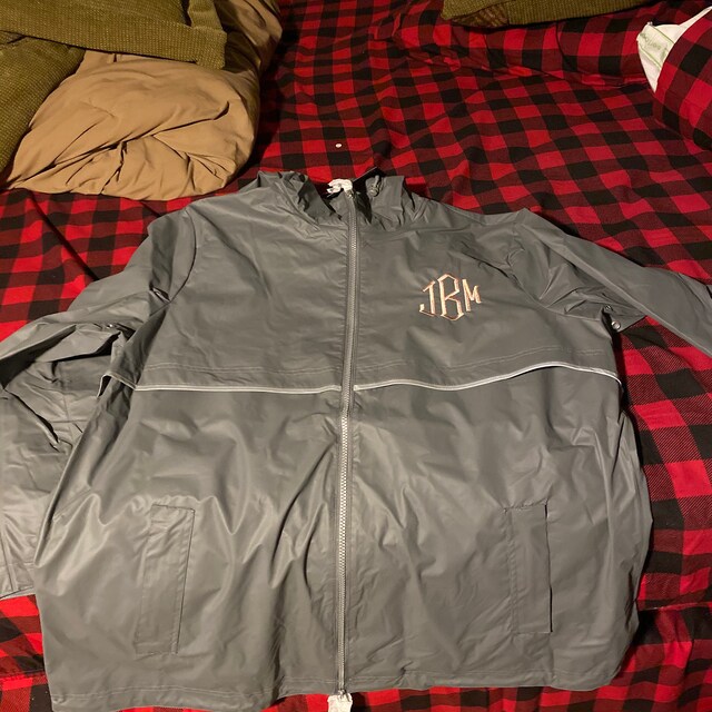 Charles River Monogram Rain Coat New Englander Personalized Rain Jacket Etsy