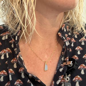 Customer photo from francispk, Raw Australian Opal Necklace with Paperclip Chain