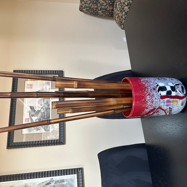 Dark Flame Cured Bamboo Pole – 2" Diameter – Choose Your Length (1ft To 8ft) – Handmade In USA