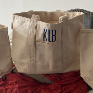 Personalized Makeup Bag, Ironic Boat Tote Pouch, Monogram Canvas Pouch – 7  Threads Embroidery