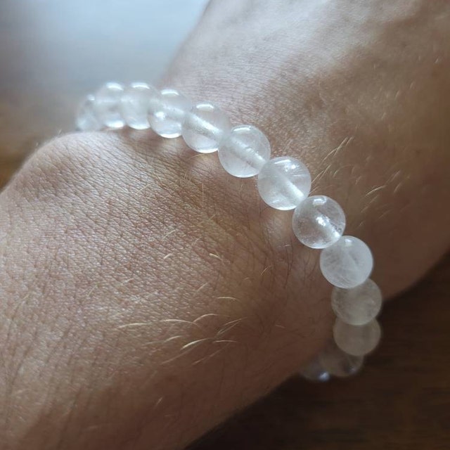 8mm Gemstone Bead Bracelet - Clear Quartz – Elevated Calm