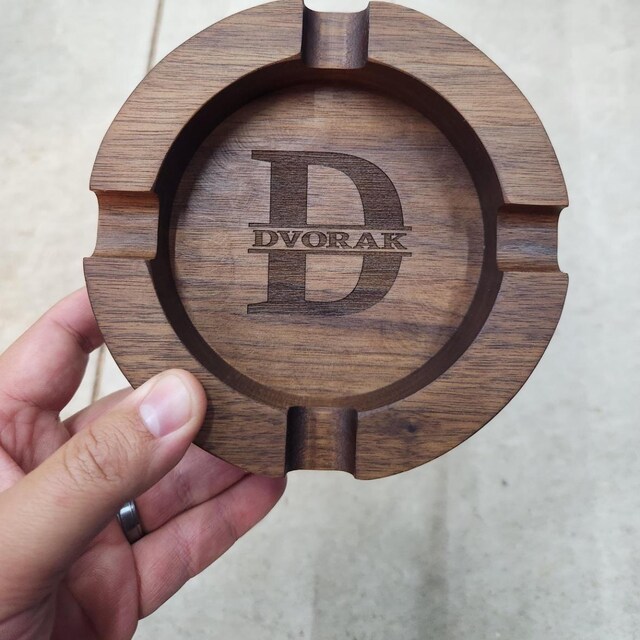Walnut Cigar Ash Tray, 5 Styles, Monogram Cigar Ash Tray, Gift for