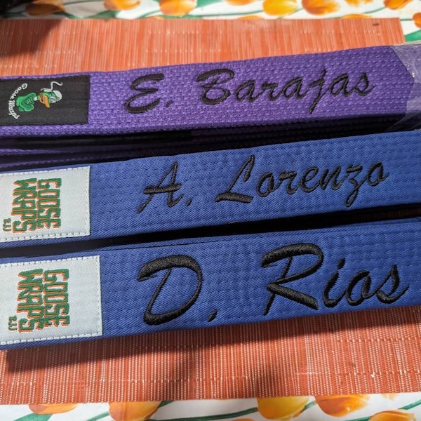 CUSTOM Kids JIU JITSU Belts, Goose Wraps Bjj / Personalized Embroidered Gi Belt, Veteran Owned