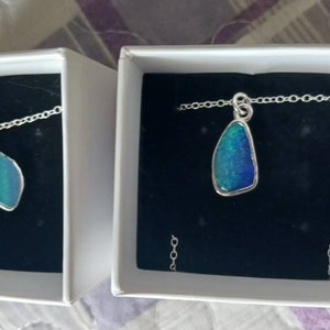 Customer photo from JoAnn, Raw Australian Opal Necklace with Paperclip Chain