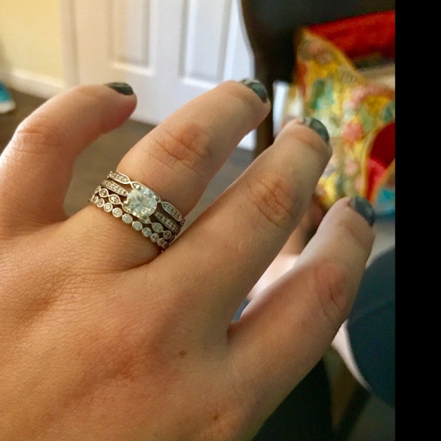 「CTHY HERITAGE」LAYERED RING 18K Gold Modern Heritage White Diamond Stacking Ring | Sethi