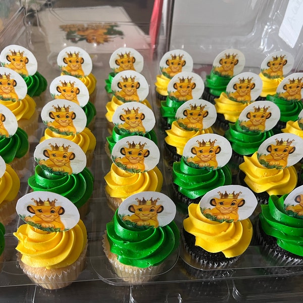Instant Download Baby Lion Cupcake Toppers Printable Lion King Baby Shower Baby Lion Decorations ...