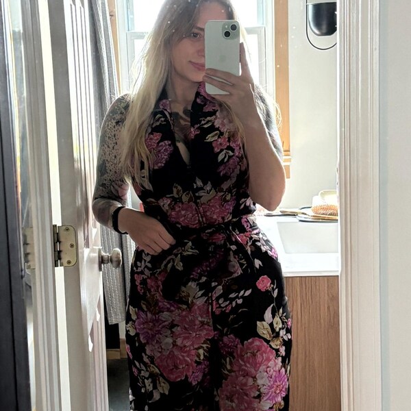 1940s Novelty Print Cherry Bicycle Dress | XS/S