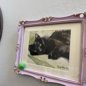 黒猫アート絵画プリント水彩画レイチェルパーカーrachelsstudio
