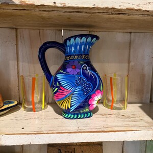 Hand-painted Xalitla Clay Pitcher - Etsy