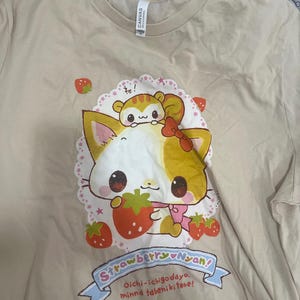 Crux Japan Kitty Tee - Cutecore Kawaii Strawberry Nyan Shirt
