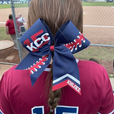 Custom Softball Bow With Name and Number - Etsy