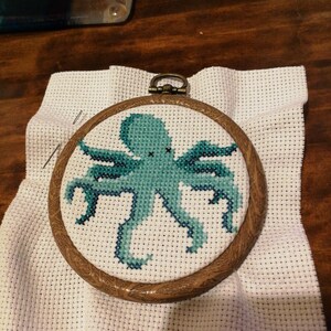 OCTOPUS Cross Stitch Kit, Cross Stitch Kit Beginner, Modern Cross