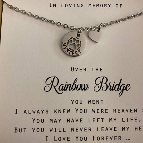 Rainbow Bridge Dog Necklace Loss of Dog Cat Memorial Jewelry Cat Dog ...