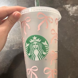 Starbucks Cup With Bows | Pink Bow Starbucks Cup | Coquette Bows Starbucks  Cold Cup | Venti Reusable Starbucks Cup | Gift for Her - Etsy