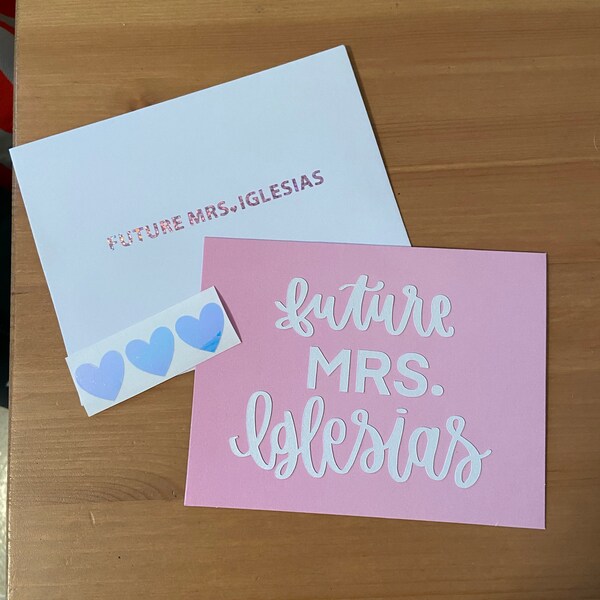 Custom Future Mrs. Card | Hand Lettered | Personalized | Bridal Shower ...