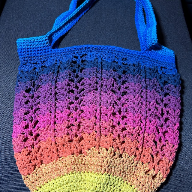 A customer's finished Willow Mesh Market Bag Crochet Pattern + Video Tutorial