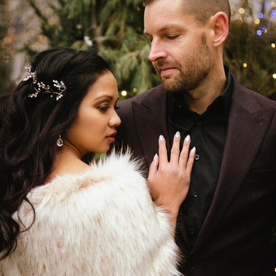 blush faux fur shawl