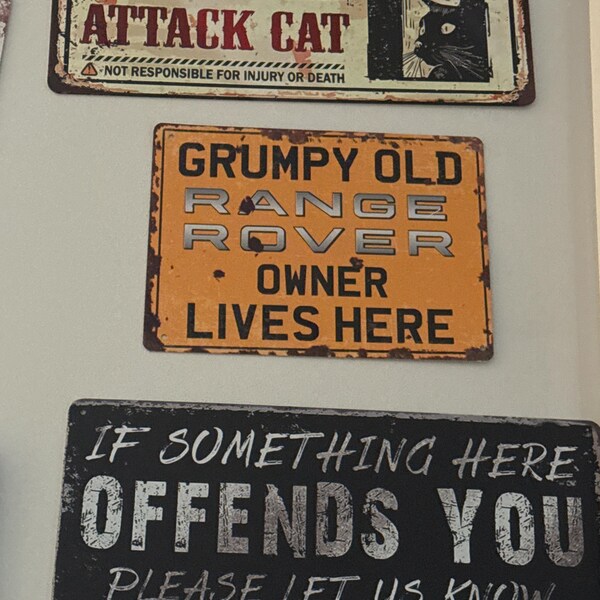 Grumpy Old Range Rover Owner Lives Here Funny Humour - Metal Sign Metal ...