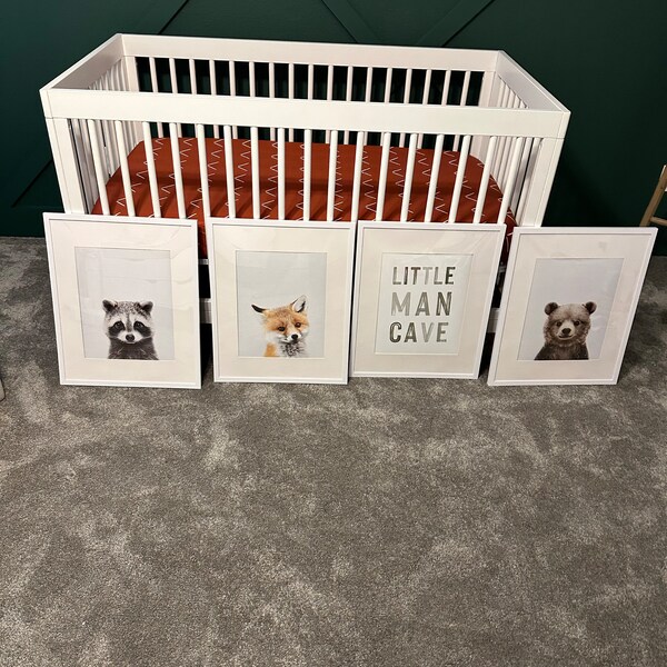 Woodland Baby Animal Prints Set of 6 Woodland Animals Wall Art Forest ...