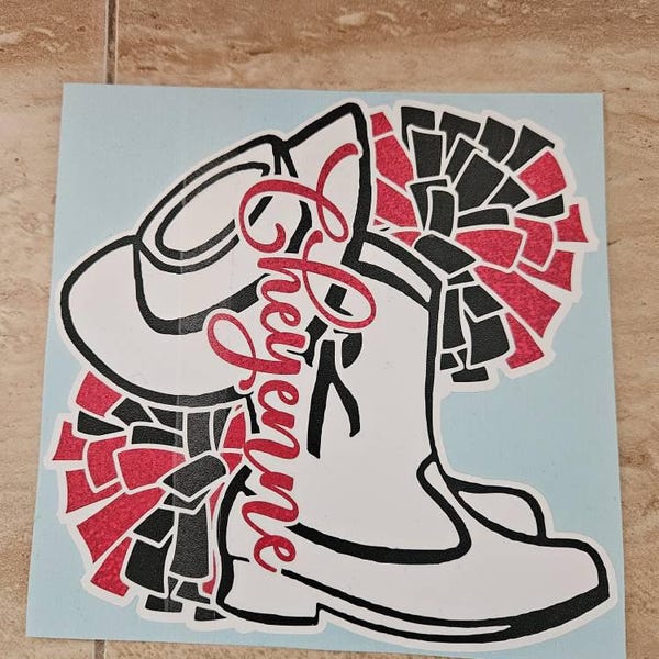 Custom Drill Team Stickers - Name Boot Hat & Pom-poms - Holographic ...