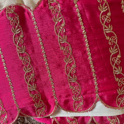 Women Party Wear Printed Chinnon Silk Saree with Lace Border