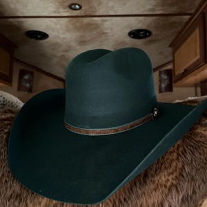 Teal Felt Western Hat with \'Worthy\' Patch ?Teal Cattleman Felt Cowgirl Hat ? Sparkle Ridge? main image 3