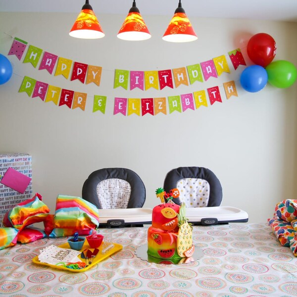 Twotti Frutti Birthday Banner, Tutti Frutti Party Decorations, Tropical ...