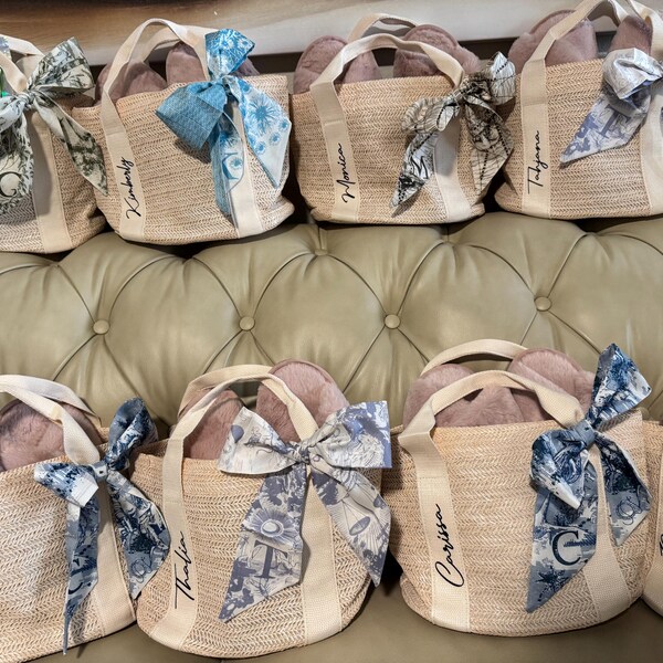 Beach Bag Personalized, Burlap Tote Bag, Custom Straw Bags, Bridal ...